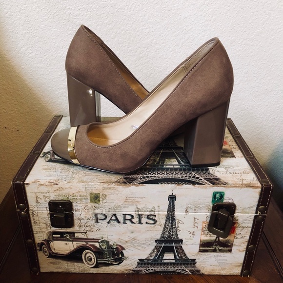 Calvin Klein Shoes - Calvin Klein Gray Suede Heels Size 7